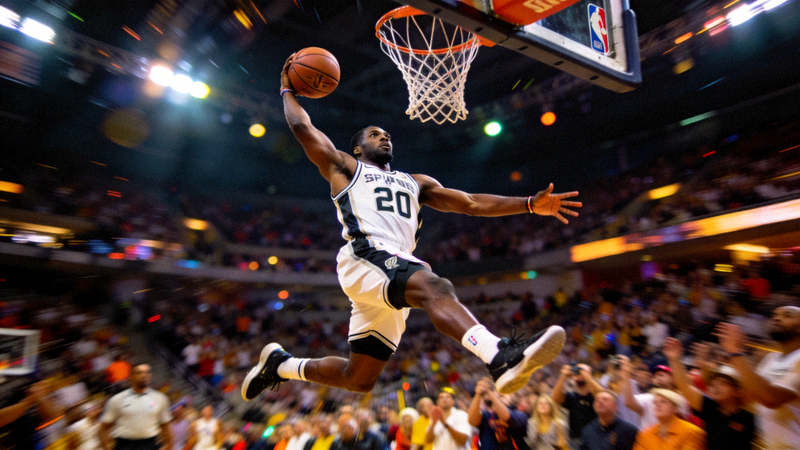 NBA篮球比赛精彩扣篮瞬间 - 运动员空中动作